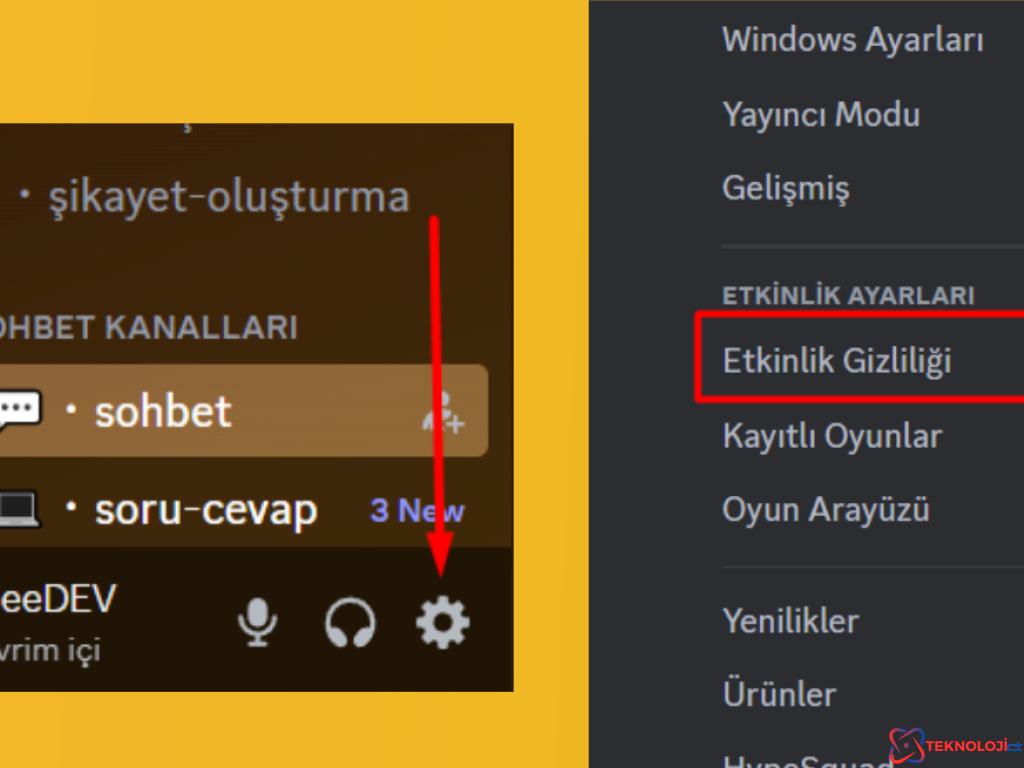 Discord oyun etkinliği kapatma nasıl yapılır?