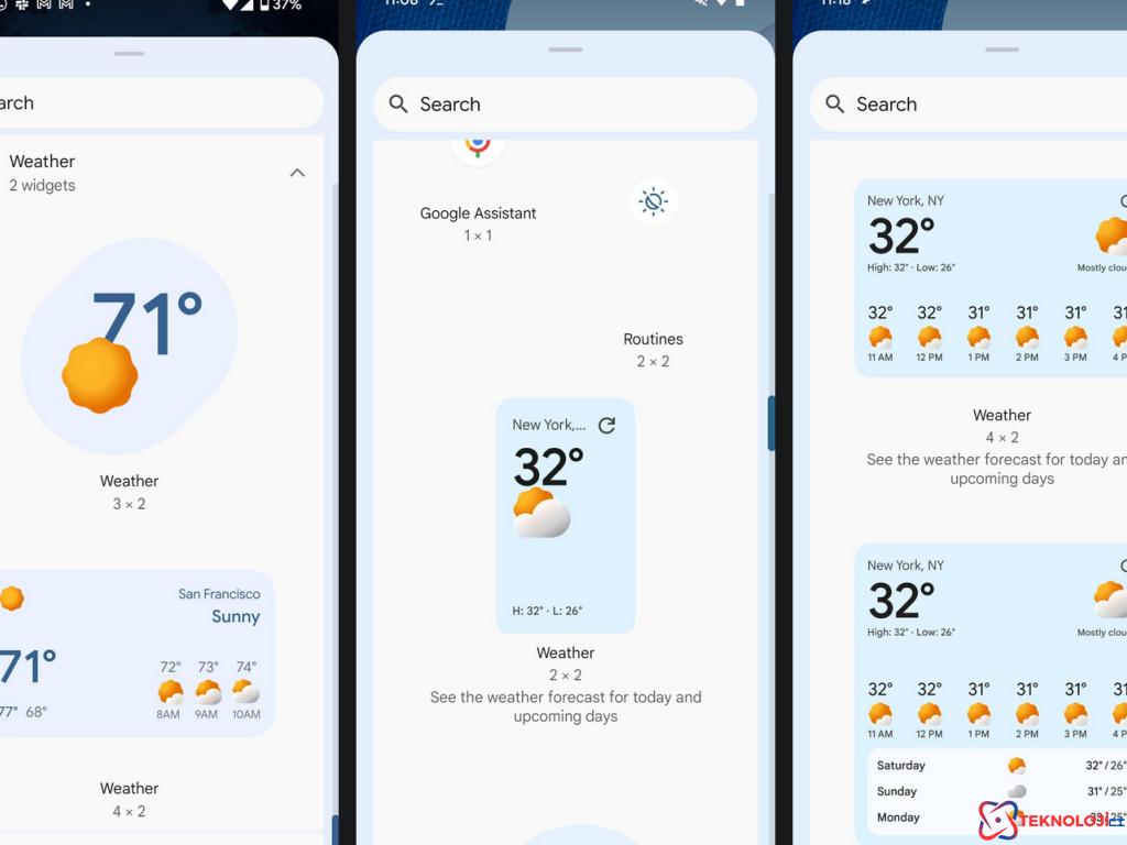 Google Android Hava Durumu Widget'ları ve Yenilikler