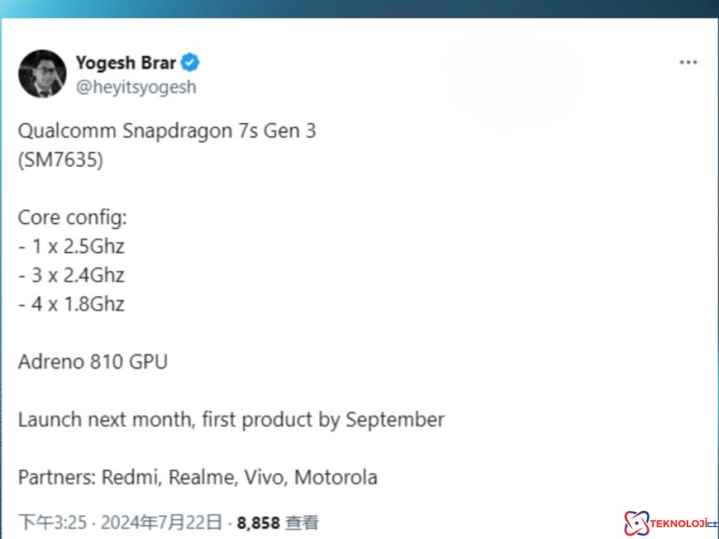 Snapdragon 7s Gen 3: Orta Seviye Telefonlara Güçlü Bir Performans Sunuyor