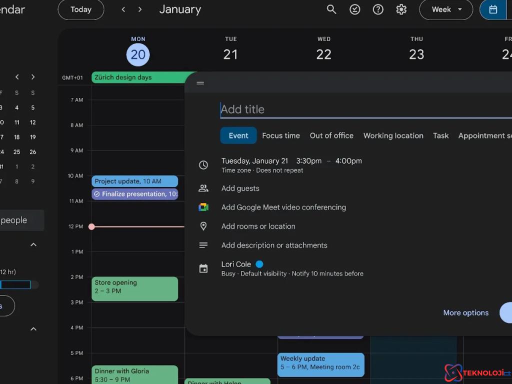 Google Takvim Web Sürümünde Yenilikler