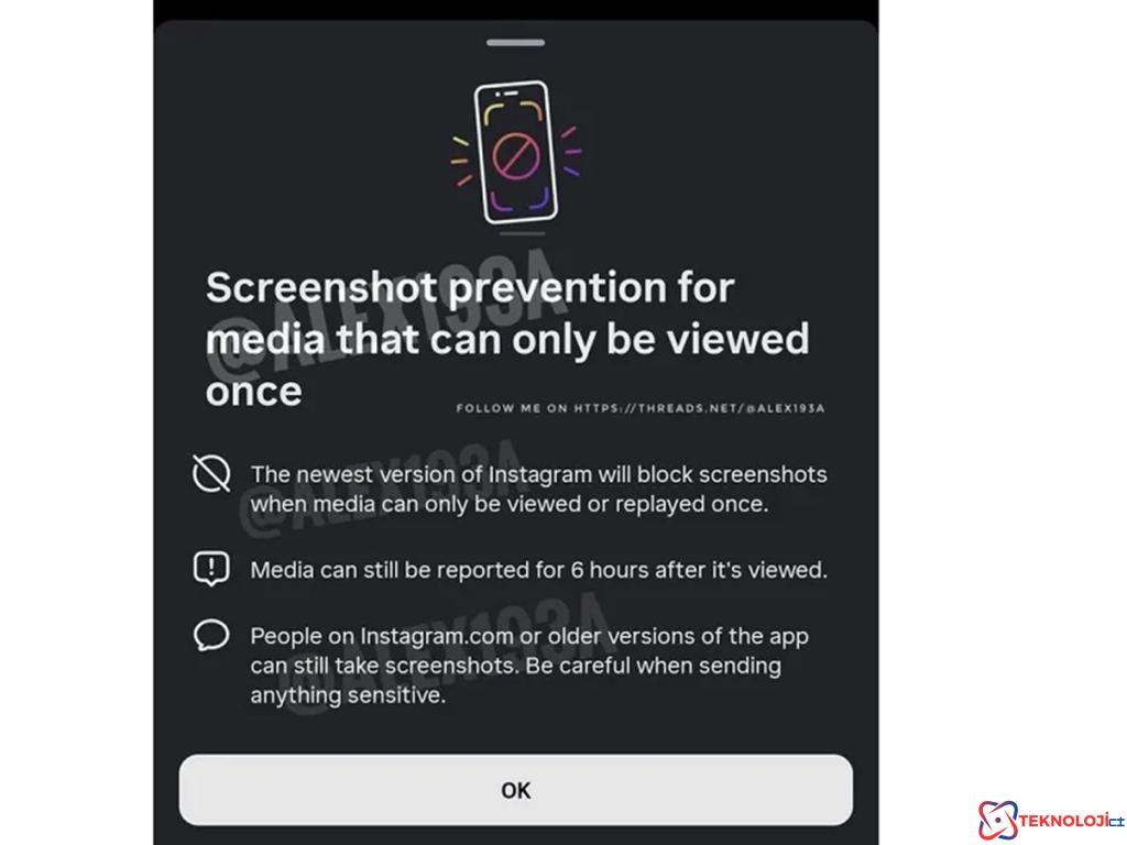 Instagram'dan Yeni Güvenlik Önlemi: Kaybolan Mesajlarda Ekran Görüntüsü Engelleme Özelliği Geliyor