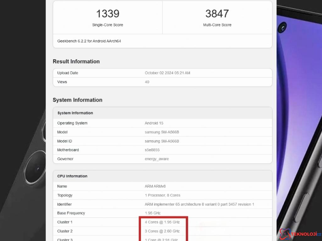 Samsung Galaxy A56 GeekBench Performans Testi Verileri Ortaya Çıktı!