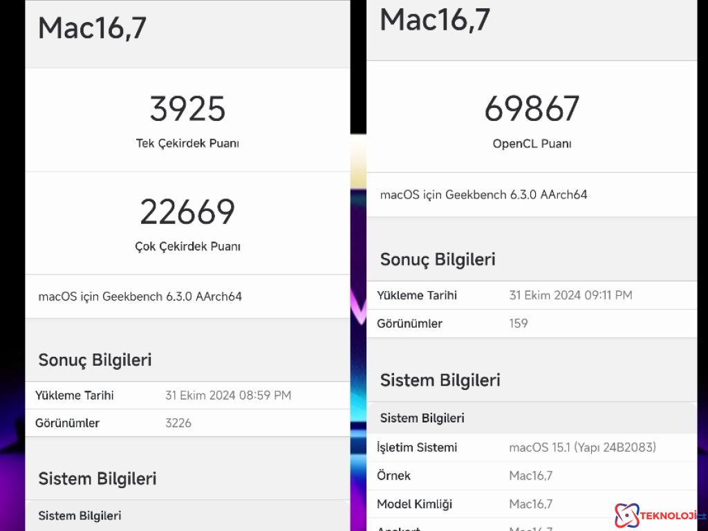 Apple M4 Pro İşlemcinin Performans Test Sonuçları