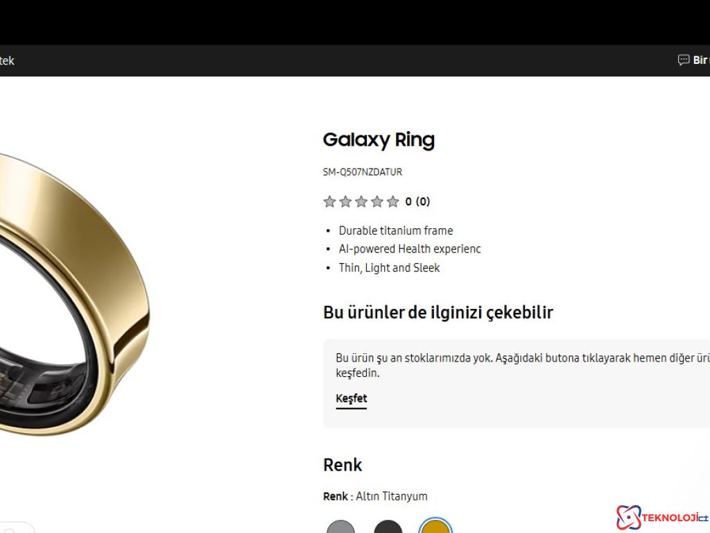 Samsung Galaxy Ring Türkiye'de!