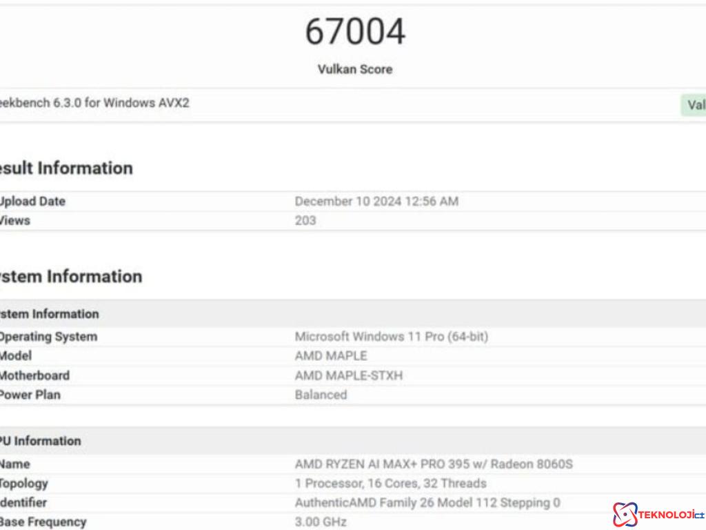 AMD Strix Halo Serisinin Ryzen AI MAX+ PRO 395 APU Benchmark Sonuçları