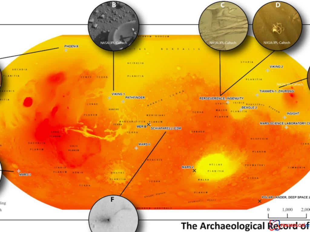 Mars'ta Bırakılan Çöplerin Haritası