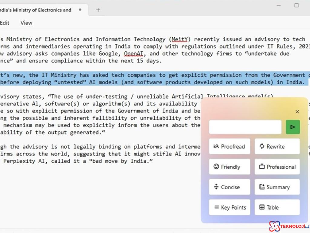 WritingTools: Yazma Deneyimini Zenginleştiren Yeni Özellikler