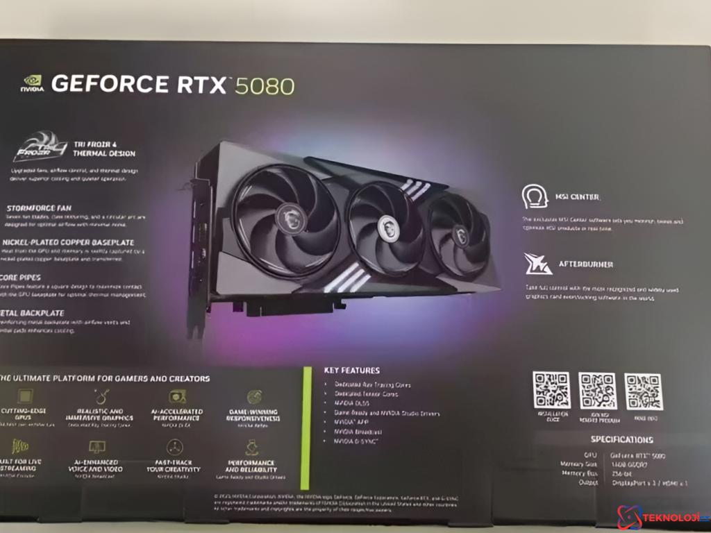 Nvidia GeForce RTX 5080 Ambalajı ve Özellikleri